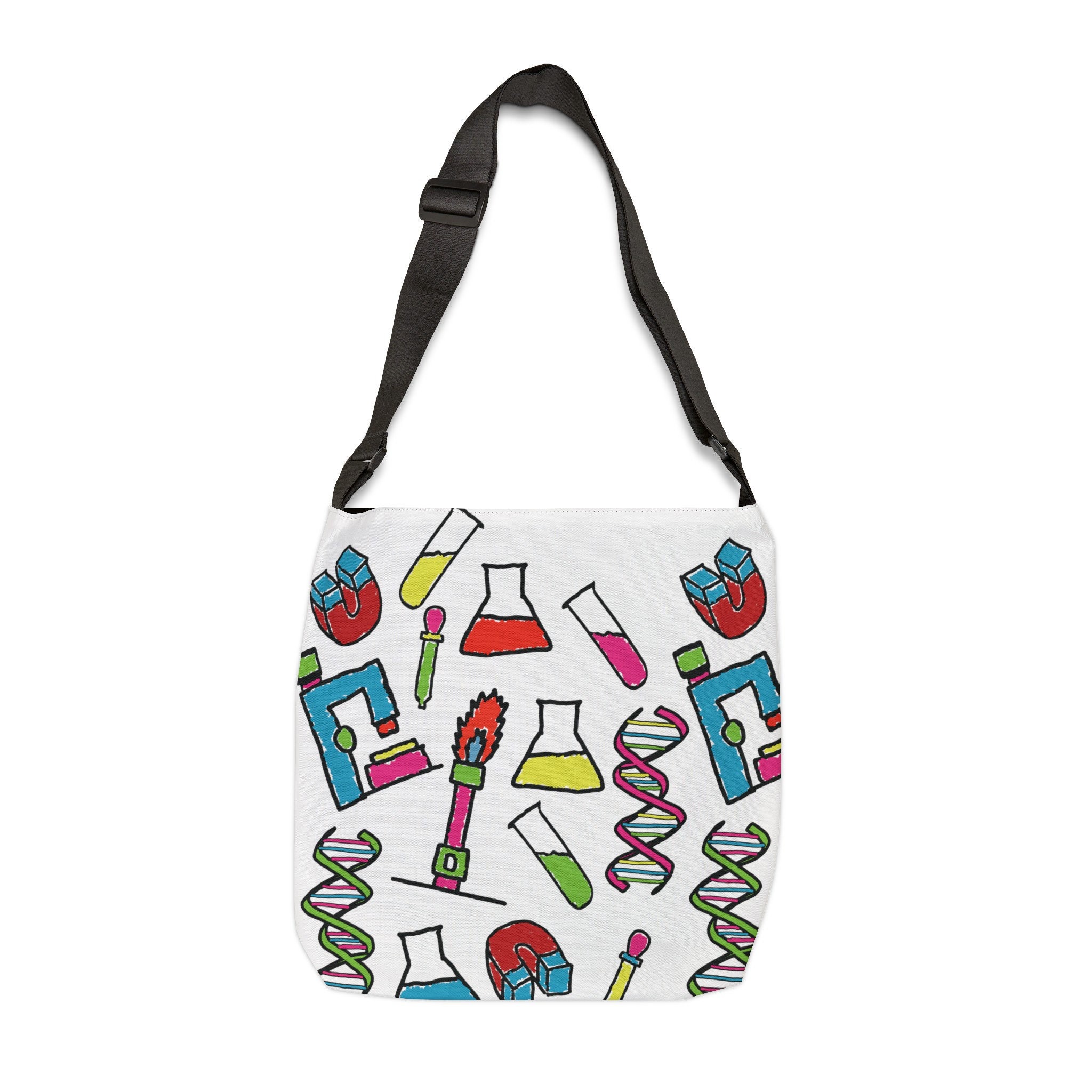 Science Stuff Adjustable Tote Bag - 2 Sizes - Zip Closure - Geeky Tote ...