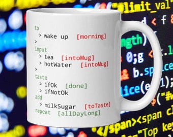 Code Tea 11oz Mug - Coder Gifts - Programmer - Coding - Nerd Gifts