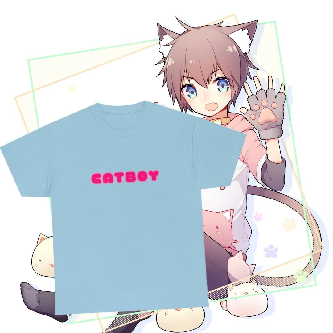 Catboy Men's Tshirt Catboy Femboy Weeb Anime Etsy
