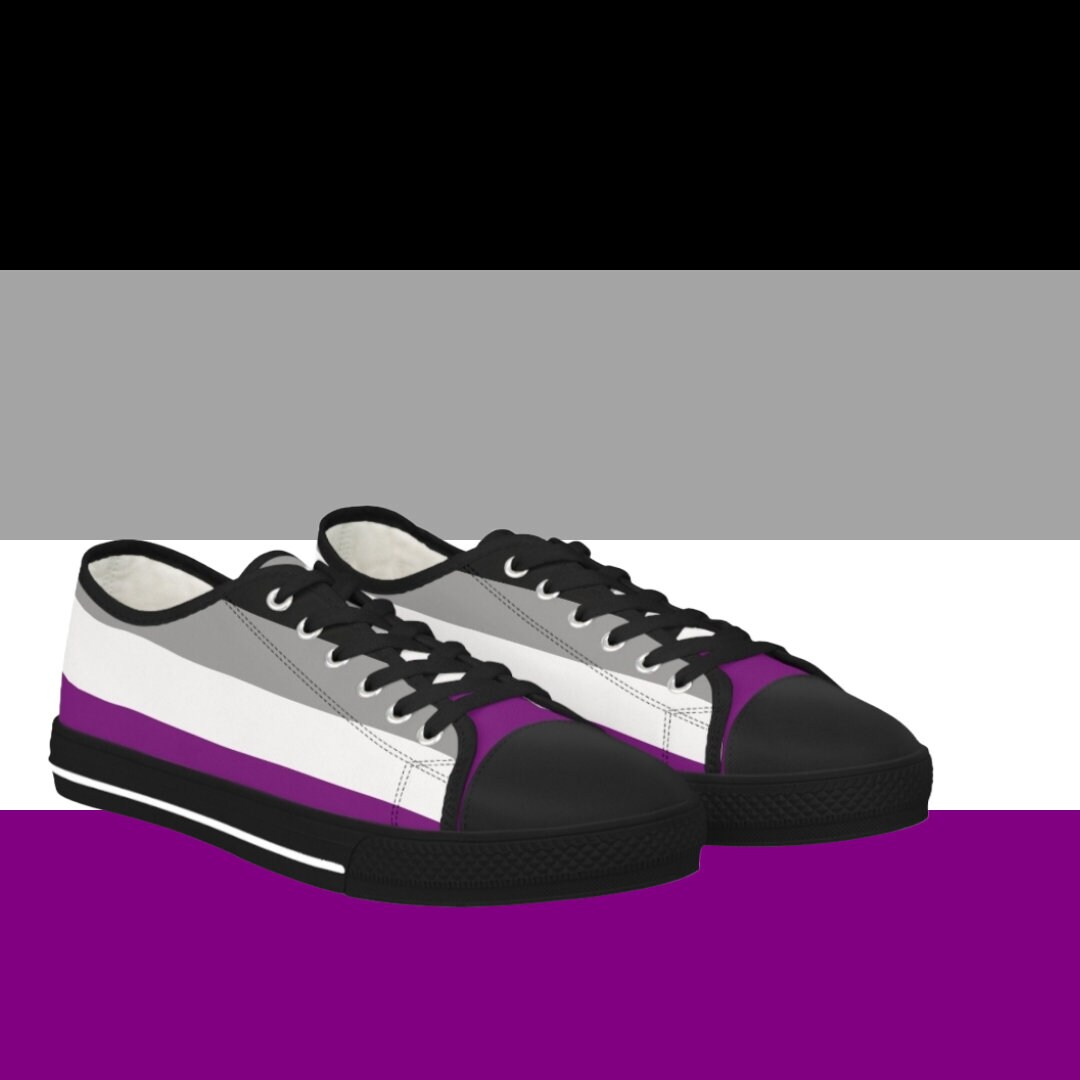 Asexual Pride Low Top Sneakers: LGBTQIA Pride Shoes