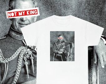 Inte min kung herr-T-shirt - Kung Charles - Antimonarki - Kungafamiljen - Protest-T-shirt - Kröningsgåvor