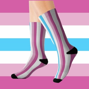 Femboy Pride Flag Crew Socks - Femboys - Twinks - Sissies - LGBTQIA - Pride