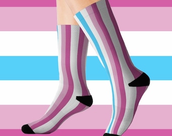 Femboy Pride Flag Crew Socks - Femboys - Twinks - Sissies - LGBTQIA - Pride