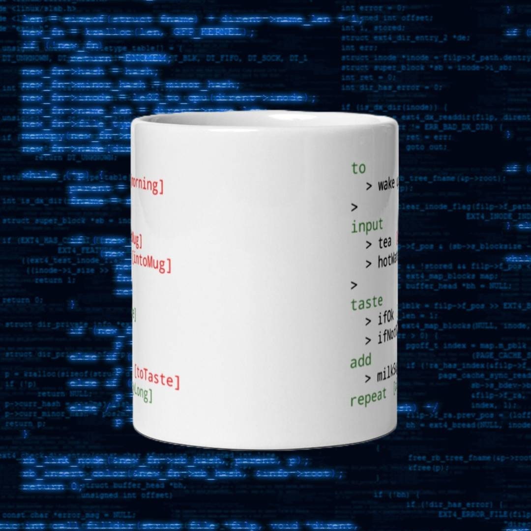 Code Tea 11oz Mug - Coder Gifts - Programmer - Coding - Nerd ...