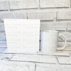Card and mug mock - Coloured mug mock up - White mug - Sublimation mockup image - Digital download