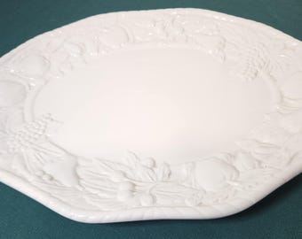 NATURE Handcrafted Collection by Tabletops Unlimited Large Oval Platter In Relief Fruit Motif  (invETS06)