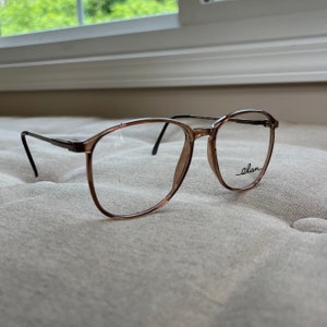 Elan Light Brown Plastic Frames - New Old Stock - 57-16-140 - Demo Lenses - Preppy and Perfect