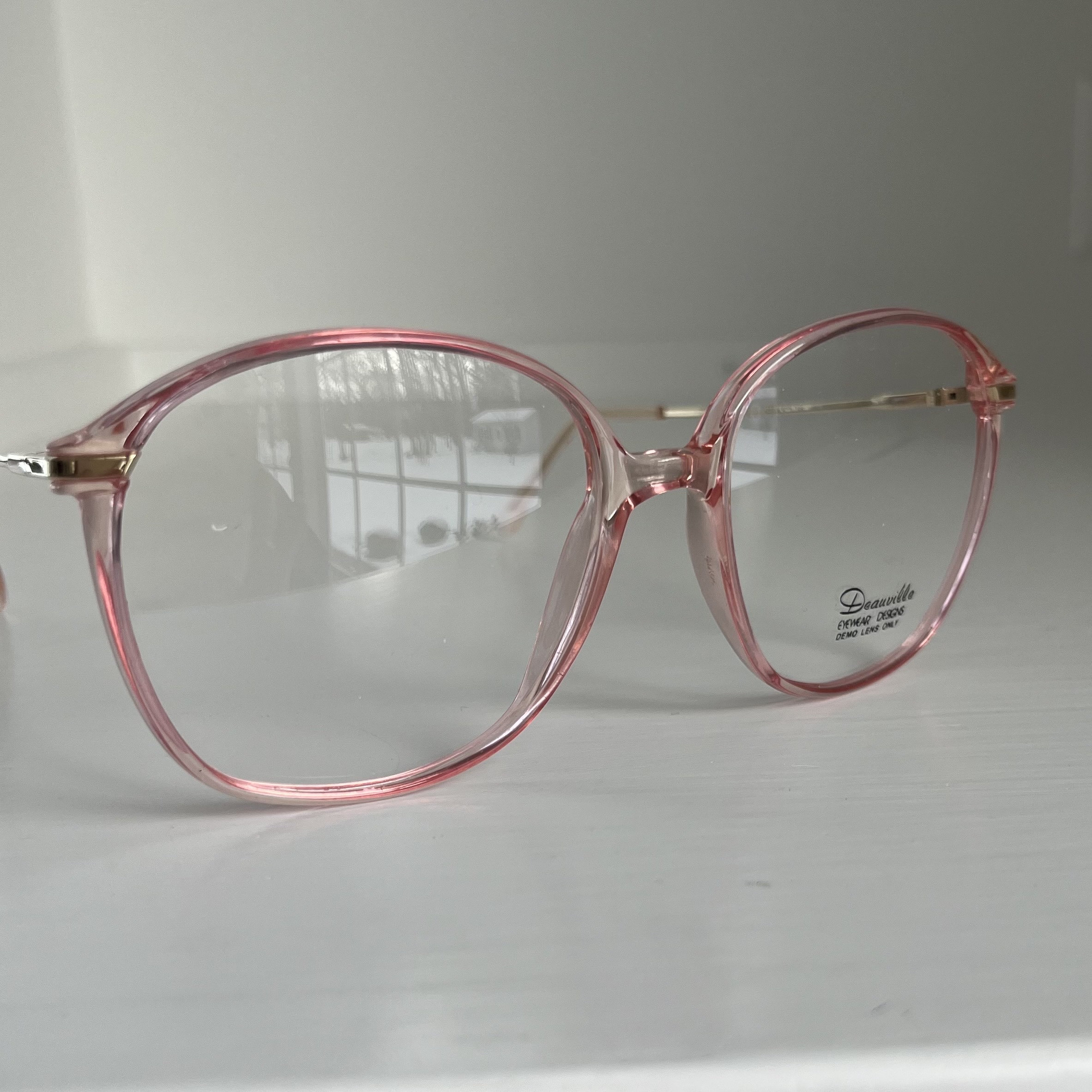 Pink Retro Eyeglass Frames New Old Stock Jumbo Lenses demo Lenses Only Color Peach Super Cute Metal Temples Plastic Frame Etsy