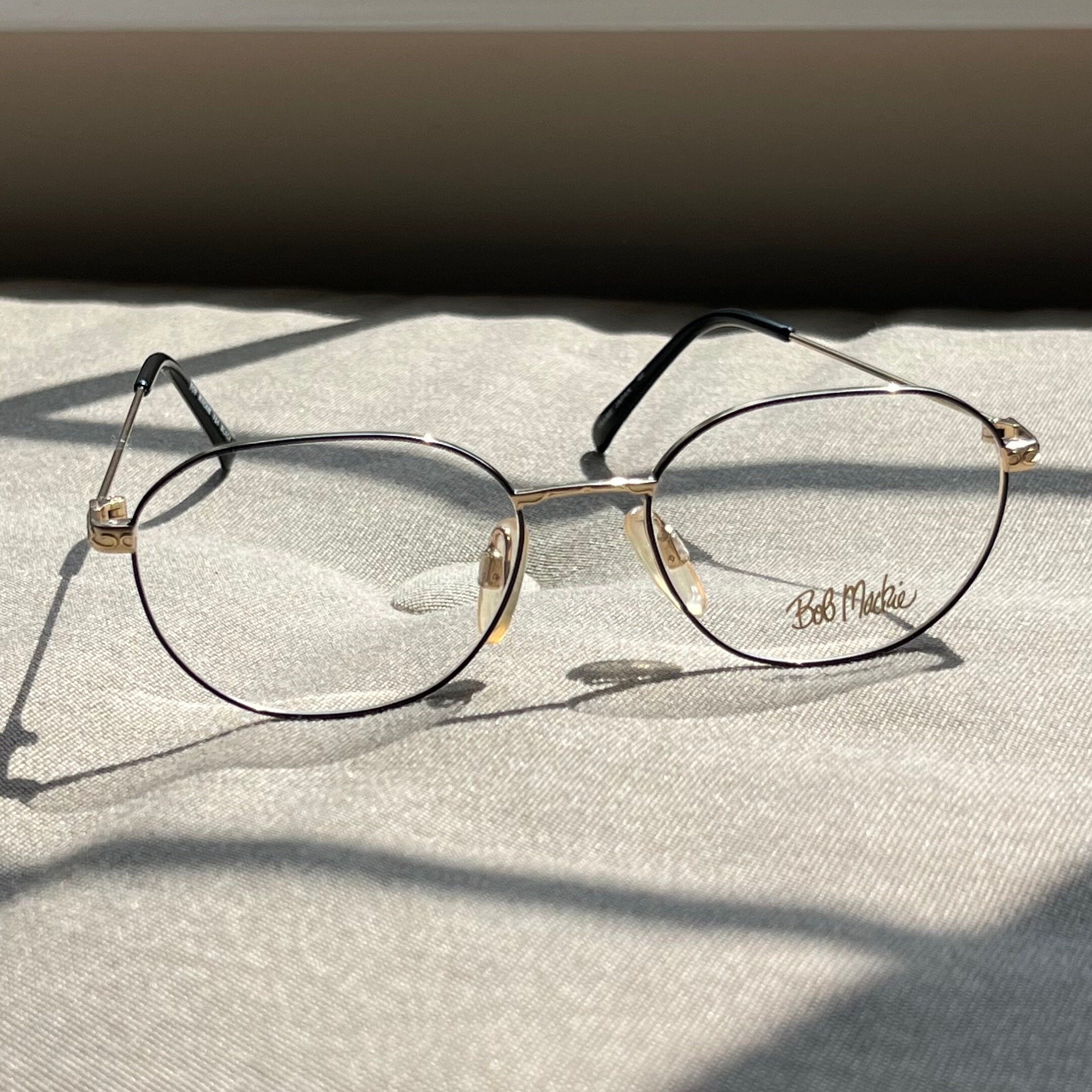 Black and Gold Bob Mackie Wire Frames Vintage 1980s 49 17 132 New Old Stock Demo Lenses Etsy