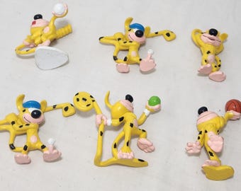 Vintage Disney Marsupilami Character By Applause PVC Figurines 1990's Set of 6 Golf Basketball Tennis Baseball (invetsB03#25)