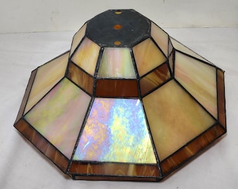 Vintage Leaded Glass Style Lampshade Iridescent Vibe (InvCR74)