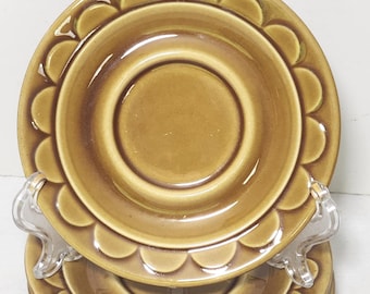 Coventry by Homer Laughlin Castilian Granada / Harverst Gold Dinnerware Mid Century  1970's Set of 6 Saucers (INVCrt C73 #9)