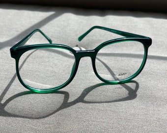 Green Preppy Oversize Frames - 1980s - Mainstreet Jenny - New Old Stock - Emerald - two sizes available