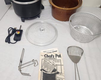 Dazey Chef's Pot Model DCP-6  Fryer Cooker Steamer Crock Pot 6 Quart (invets4)
