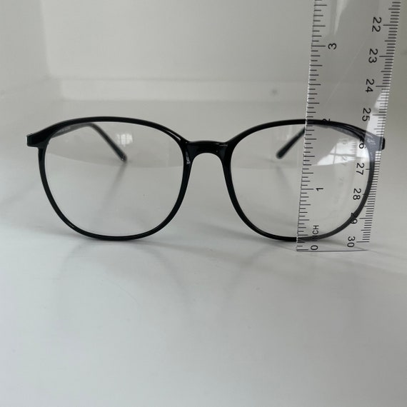 Round Black 1980s Oversize Eyeglass Frames - New … - image 7