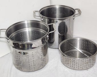 All-Clad Simply Strain 12 Quart Stock Pot Stainer and Steamer.  No Lid.  (invets06)
