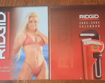 Vintage 2003-2004 and 2005-2006 Two-Year Ridgid Tool Company Pin-Up Calendars  Girls in Bikinis  Excellent Condition! (Inv ETS06 #21 )
