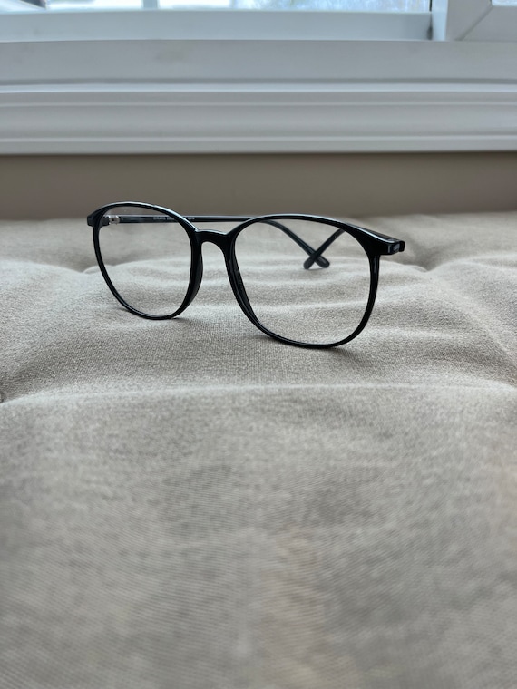 Round Black 1980s Oversize Eyeglass Frames - New … - image 5