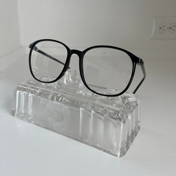 Round Black 1980s Oversize Eyeglass Frames - New … - image 4