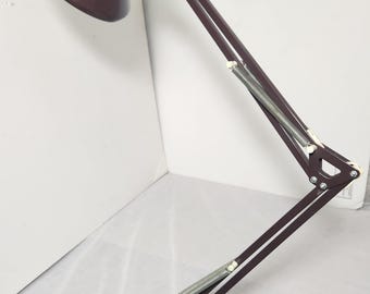 Mid Century Balanced Arm Architect's Desk Lamp. Brown Double Spring. Mounting Clamp. (invETS09)