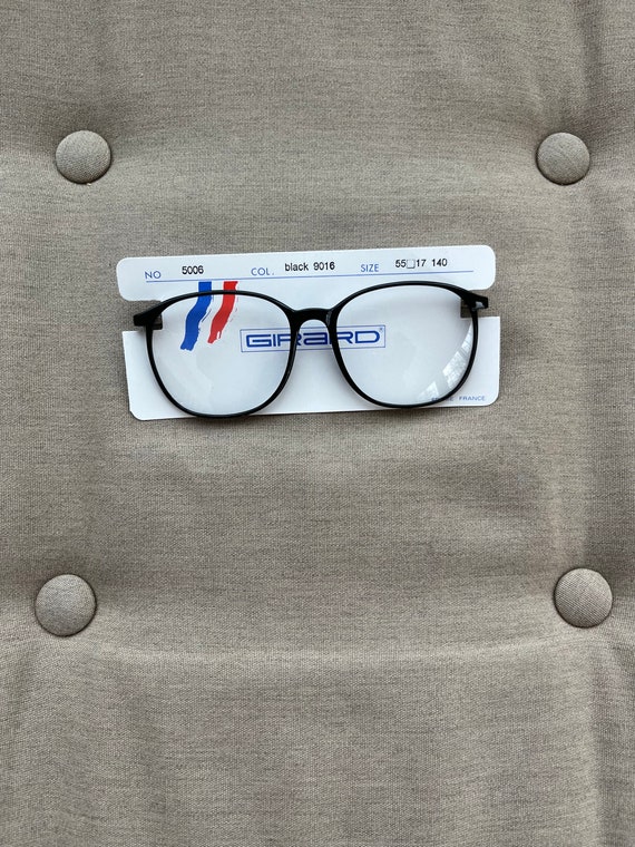 Round Black 1980s Oversize Eyeglass Frames - New … - image 3