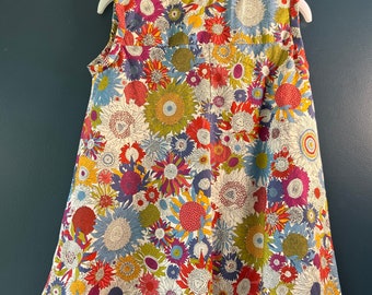 Handgemaakte Liberty-jurk in vintage-stijl voor meisjes, leeftijd 18 mnd-2 jaar.