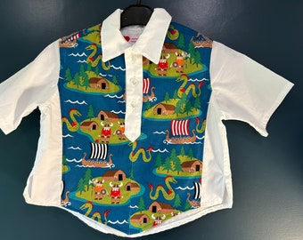 Boys vintage style shirt , age 2/3 years   Viking print