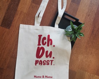 Jutebeutel "Du, ich, passt"