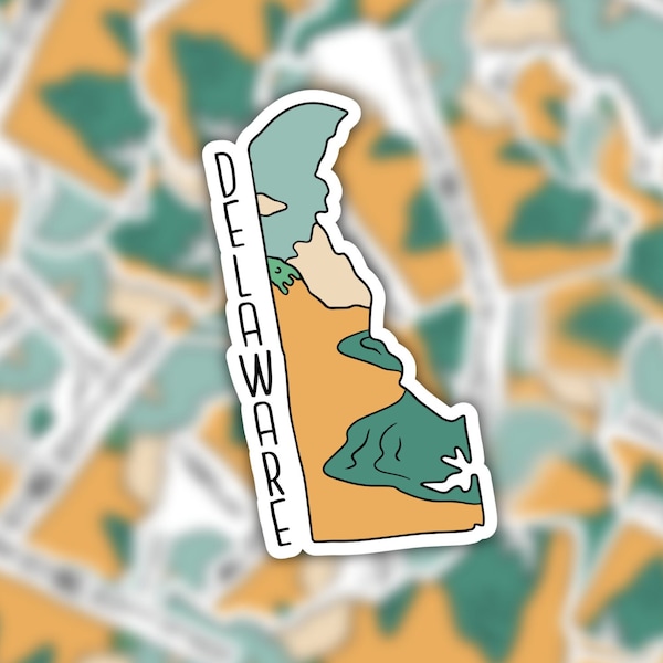 Delaware State Sticker, Delaware Pride, Delaware Travel Sticker, Water Bottle Decal, MacBook Pro Sticker for Laptop, United States Sticker
