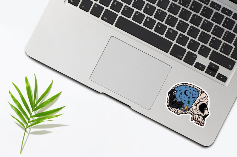 Grim Reaper Smoking Weed Inside A Skull Sticker, 420 Sticker, Marijuana Sticker, Pot Stickers, Stoner Stickers, Cannabis Sticker Gift imagen 4