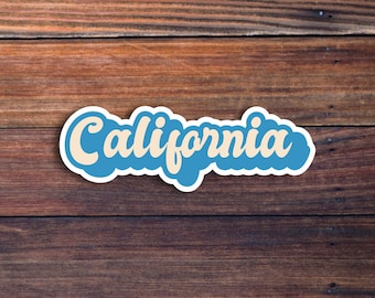 California Retro Text Vinyl Sticker, Laptop Decal