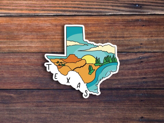 Texas Sticker, Texas Decal, Texas, Stickers laptop, Texas vinyl stickers. Texas state stickers. Texas Art Sticker, Water Bottle Sticker