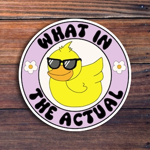 What In The Actual Duck Sticker, Duck Sticker, Funny Sticker, Best Friend Gift, Silly Sticker, Cute Stickers, Laptop Sticker