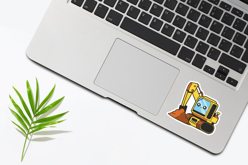 Kawaii Excavator Vinyl Sticker, Excavator Sticker, Cute Sticker for ...