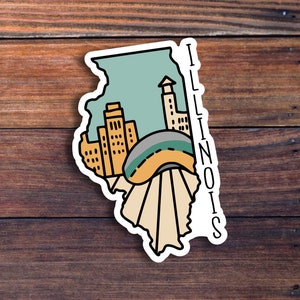 Illinois State Shaped Vinyl Sticker, Illinois State Decal, USA State Laptop Stickers, State Of Illinois Sticker, College Student Gift Ideas