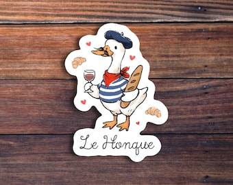 French Goose Sticker, Le Honque Decal, Waterproof Vinyl Meme Gift