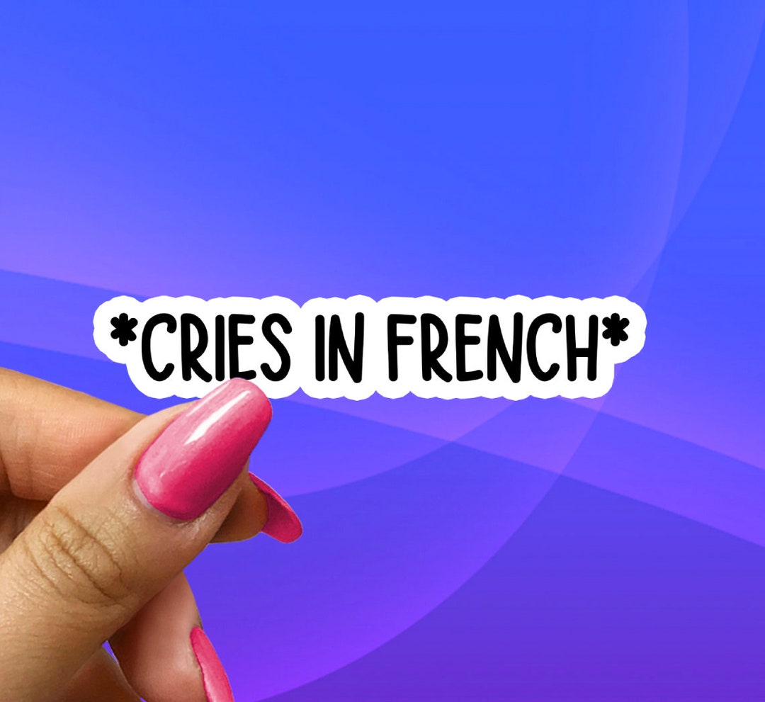 Cries in French Sticker Sarcastic Sticker Meme Sticker Etsy