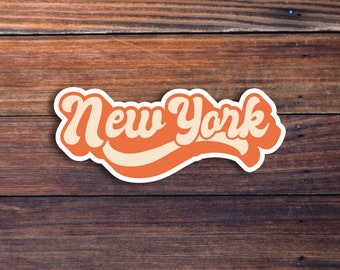 New York Retro Text Vinyl Sticker, New York Stickers, New York Decal, USA State Stickers, State Of New York Sticker, New York State Stickers