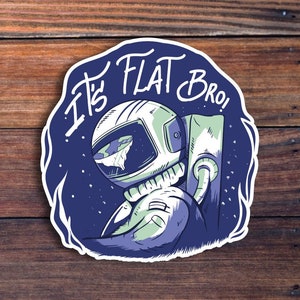 It's Flat Bro Sticker, Flat Earth Sticker, Funny Sticker, Meme Sticker, Sarcastic Sticker, Car Sticker, Water Bottle Sticker, Phone Sticker