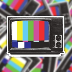 Retro Vintage Lost Signal TV Sticker, Television Sticker, Weird Stickers, Old School Technology Sticker, Aesthetic Sticker, Glitchcore