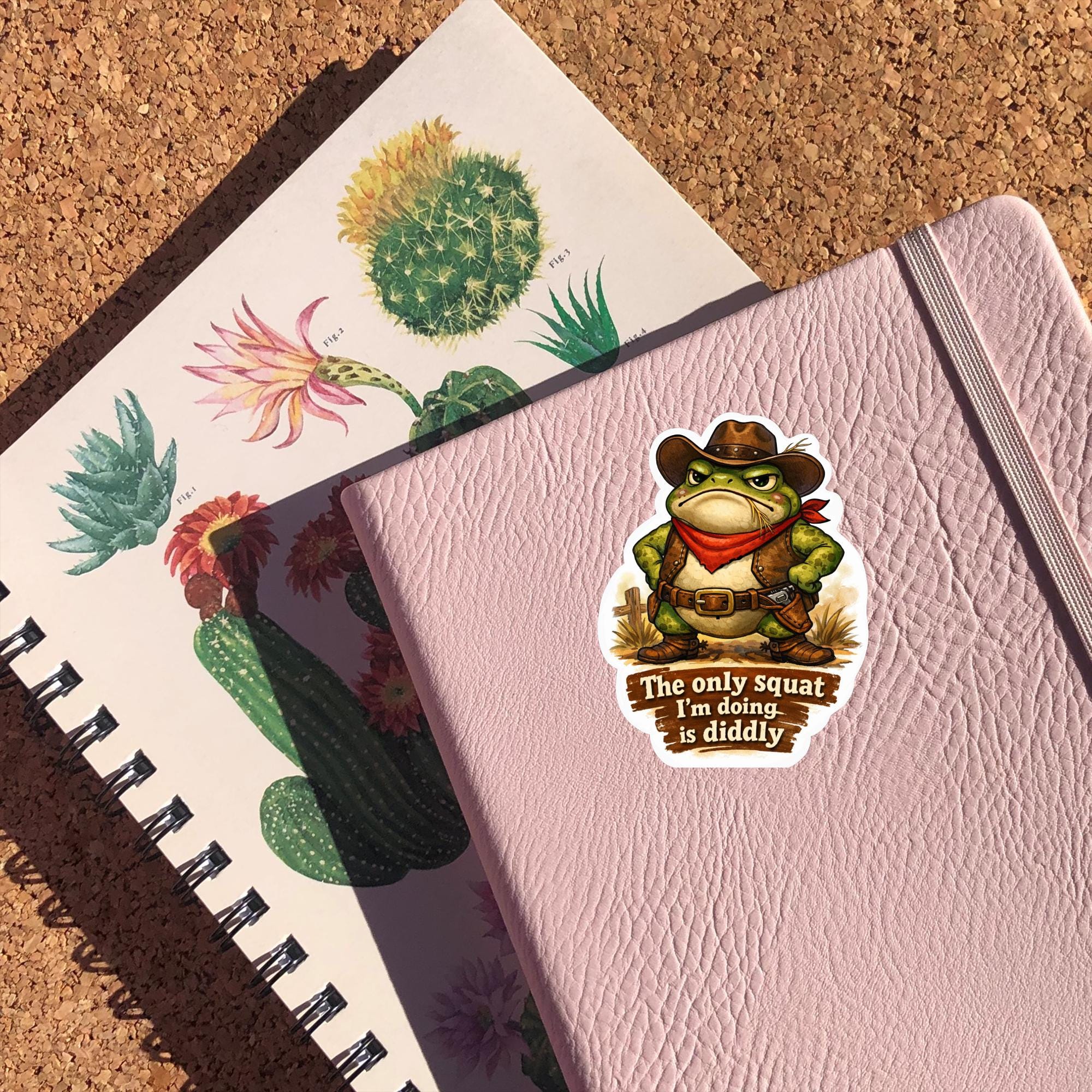 Cowboy Frog Sticker Cowboy Frog Sticker, Funny Western Meme Decal, Laptop Water Bottle ...