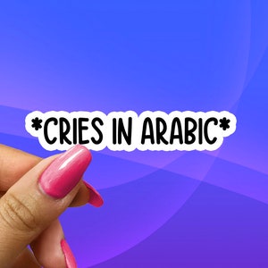 Cries In Arabic Sticker, Sarcastic Sticker, Meme Sticker, Funny Sticker, Water Bottle Stickers, Laptop Stickers, Laptop Decals