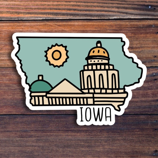 Iowa State Shaped Vinyl Sticker, Iowa State Decal, USA State Laptop Stickers, State Of Iowa Sticker, College Student Gift Ideas