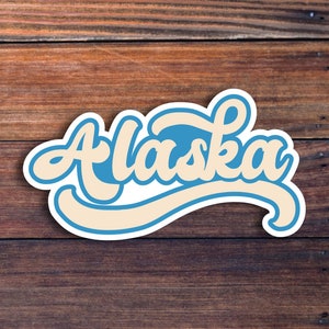 Alaska Retro Text Vinyl Sticker, Alaska State Decal, USA State Laptop Stickers, State Of Alaska Sticker, College Student Gift Ideas