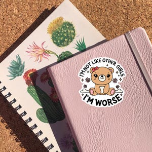 I'm Not Like Other Girls, I'm Worse Sticker, Funny Sarcastic Waterproof Sticker, Gen Z Meme Humor Sticker, Quote Sticker immagine 2