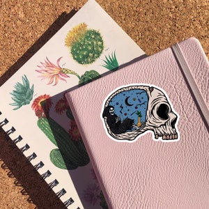 Grim Reaper Smoking Weed Inside A Skull Sticker, 420 Sticker, Marijuana Sticker, Pot Stickers, Stoner Stickers, Cannabis Sticker Gift imagen 2