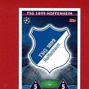 TSG 1899 HOFFENHEIM BADGE - Cartão colecionável original Topps Football - Seleção Alemã de Futebol - Liga dos Campeões da U.E.F.A. - Presente para fãs de futebol (OS01)