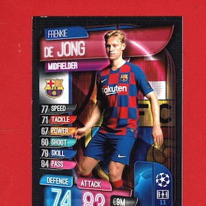 FRENKIE De JONG - Carta da collezione ORIGINALE di un calciatore - Barcellona e Paesi Bassi - Carta da calcio Topps - Calciatore olandese (SD01)