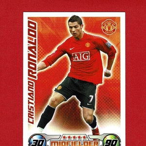 CRISTIANO RONALDO - Carte à collectionner de footballeur 2008 - Manchester United et Portugal - Topps Premier League - Cadeau pour fan de football (OS01)