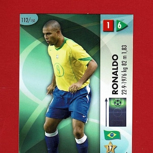 RONALDO - ORIGINALE carta da collezione calciatore brasiliano - Coppa del Mondo FIFA Germania - Leggenda del calcio brasiliano - Regalo per tifosi di calcio (OS01.2)